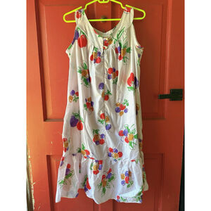 Vintage Vegetable Fruits Gardening Dress Women’s Size Medium